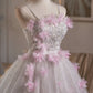 Chic Homecoming Dress Spaghetti Straps Tulle Lace Flower Applique Short Prom Dress Back to School Outfits Party Dress  D6025