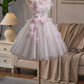 Chic Homecoming Dress Spaghetti Straps Tulle Lace Flower Applique Short Prom Dress Back to School Outfits Party Dress  D6025