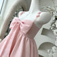 New Homecoming Dress Spaghetti Straps Bow-Knot Back to School Outfits Party Dress D7557