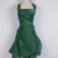 Beautiful Homecoming Dress Halter Pleated Back to School Outfits Party Dress D7288