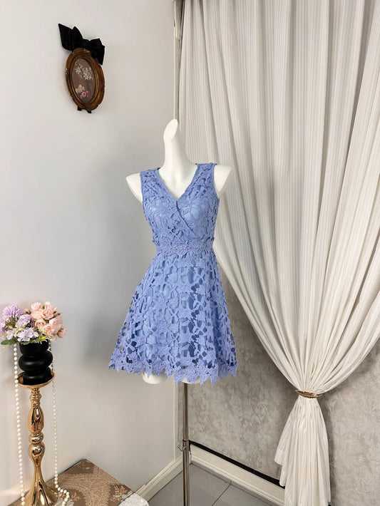 New Homecoming Dress V Neck Bowknot Applique Back to School Outfits Party Dress D6932