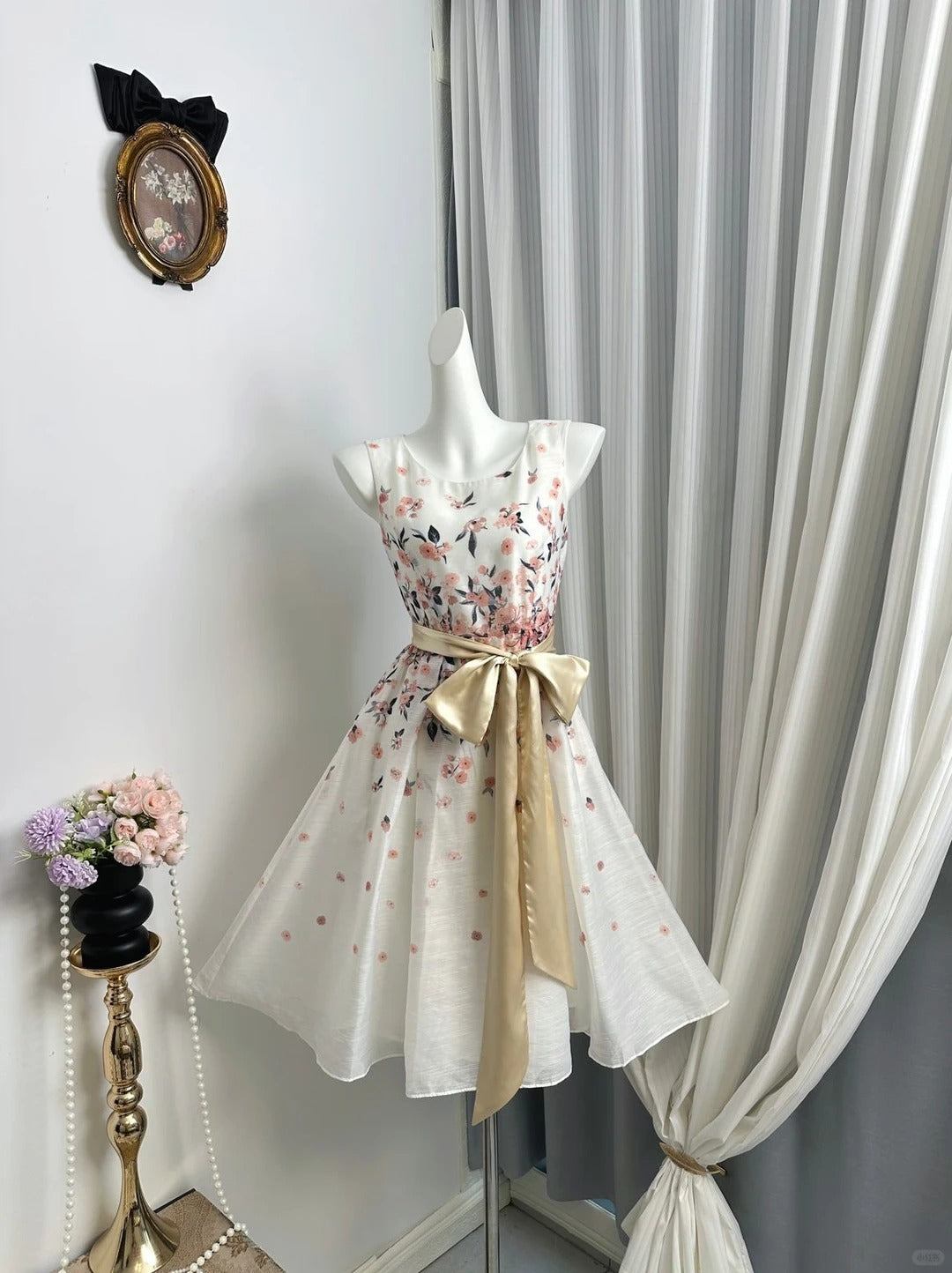 New Homecoming Dress Jewel Pleated Bowknot Back to School Outfits Party Dress D6935