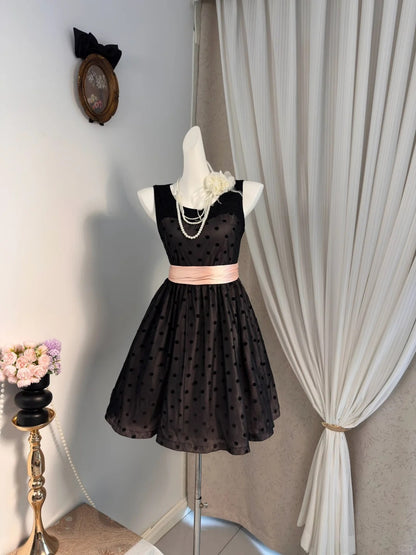 New Homecoming Dress Jewel Pleated Bowknot Back to School Outfits Party Dress D6916