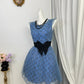 New Homecoming Dress Jewel Bowknot Pleated Back to School Outfits Party Dress D6949