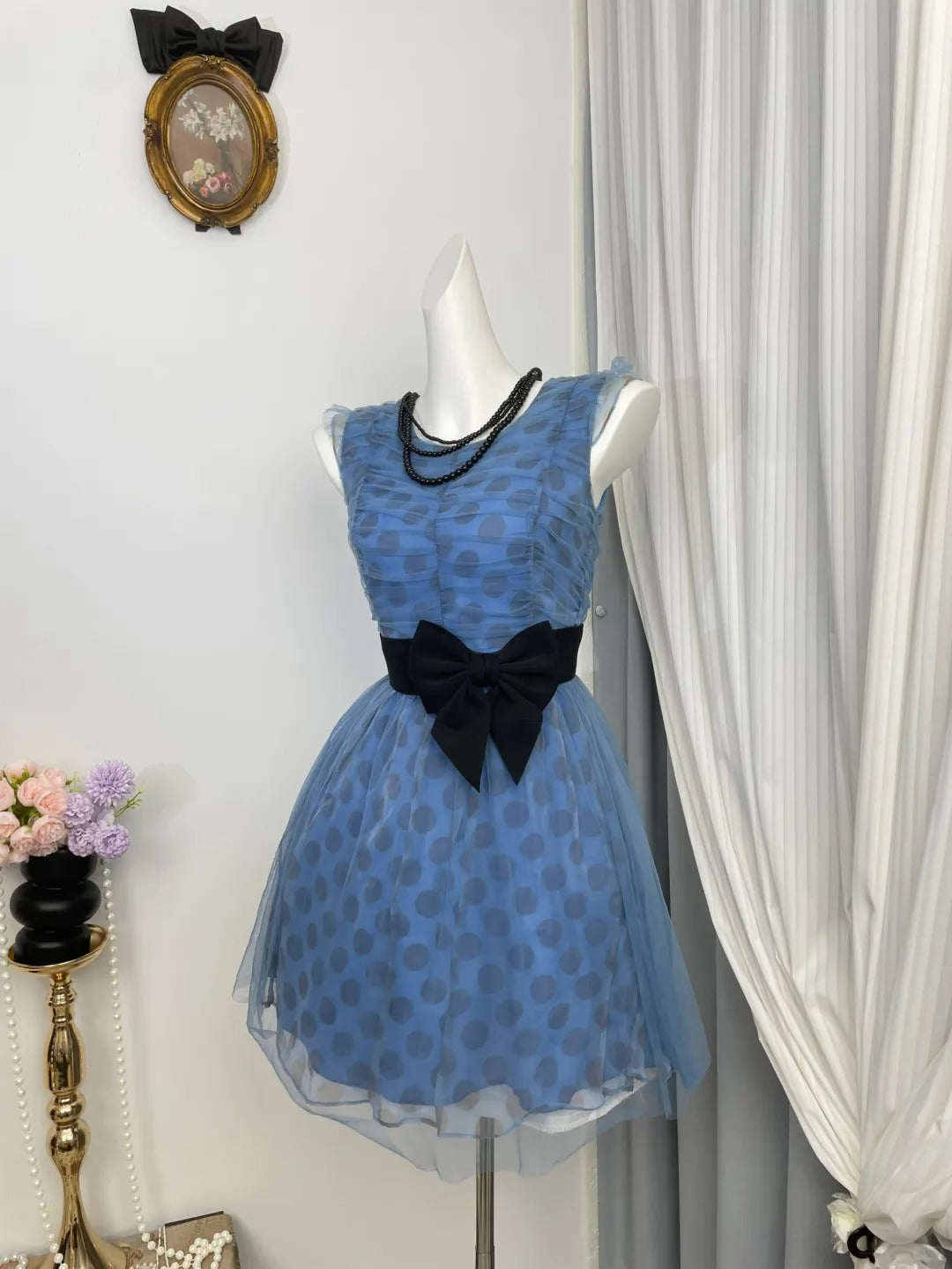 New Homecoming Dress Jewel Bowknot Pleated Back to School Outfits Party Dress D6949