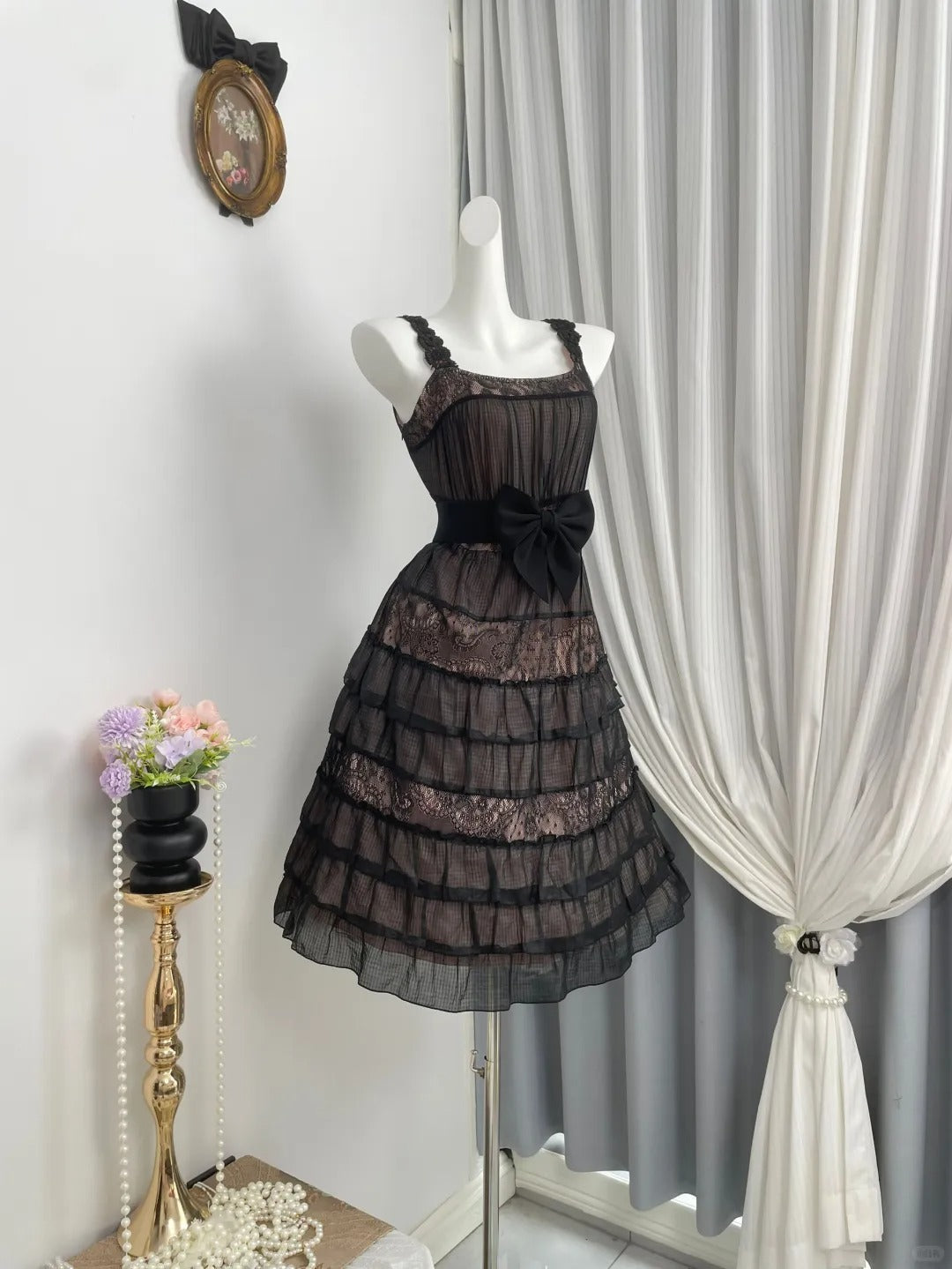 New Homecoming Dress Sheer Sharp Tulle Bowknot Sequins Back to School Outfits Party Dress D6954