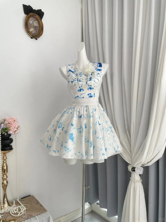 New Homecoming Dress Jewel Pleated Back to School Outfits Party Dress D6958