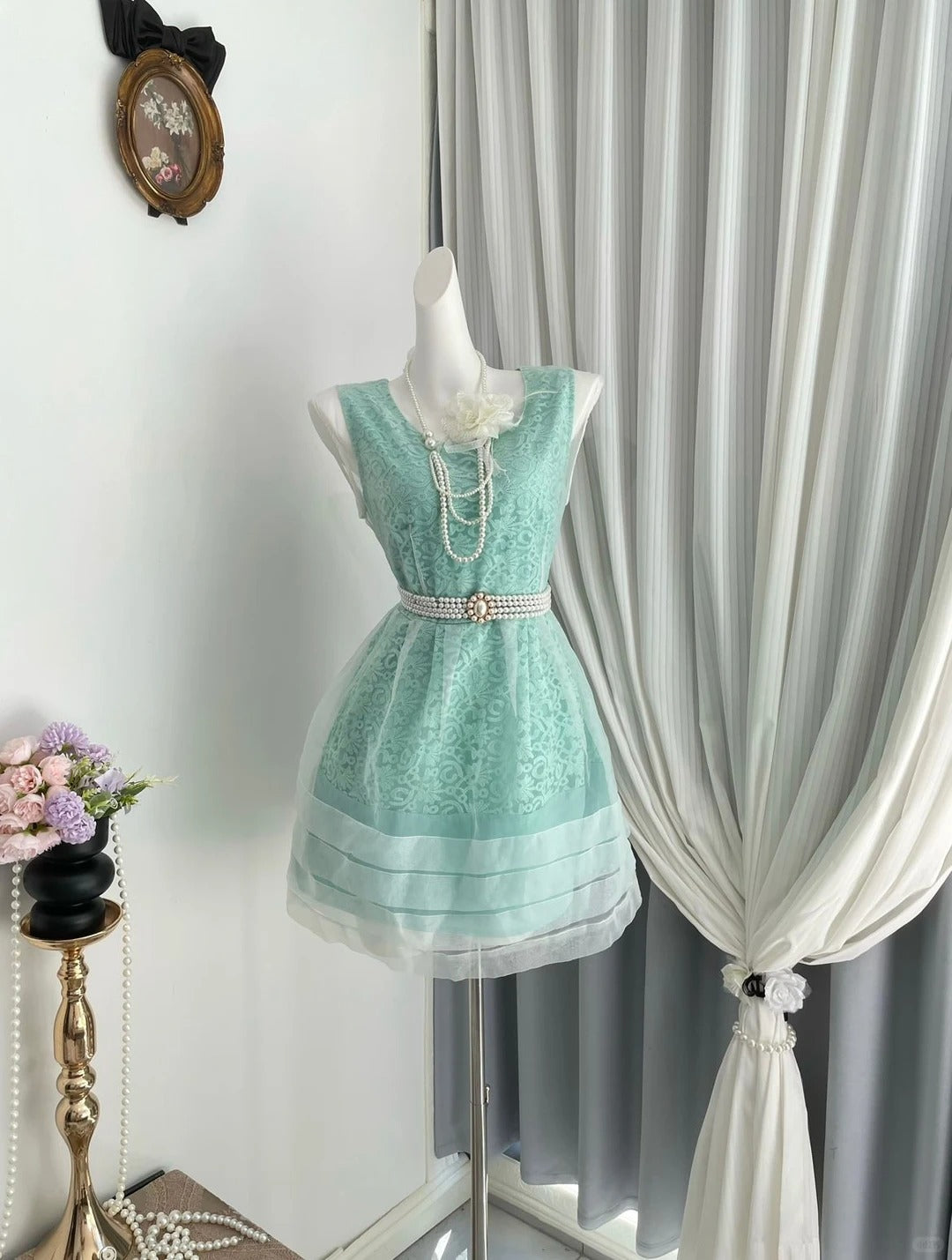 New Homecoming Dress Jewel Tulle Pearl Back to School Outfits Party Dress D6961