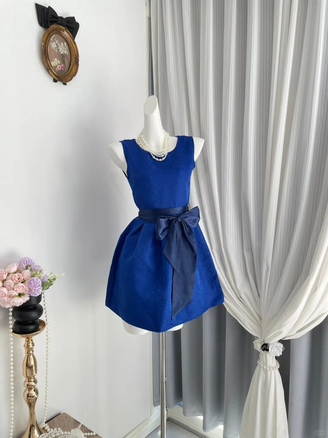 New Homecoming Dress Jewel Pleated Bowknot Back to School Outfits Party Dress D6967