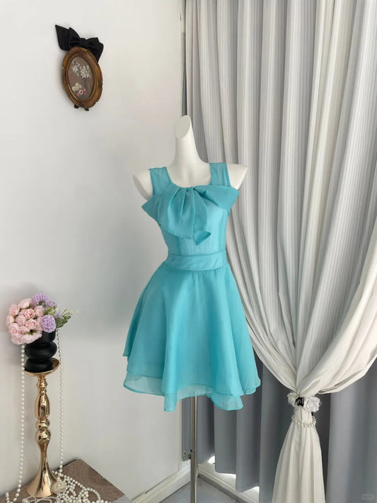 Pretty Homecoming Dress Jewel Pleated Back to School Outfits Party Dress D6971