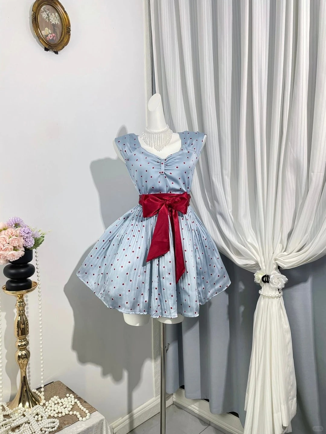 Pretty Homecoming Dress Jewel Pleated Bowknot Back to School Outfits Party Dress D6970