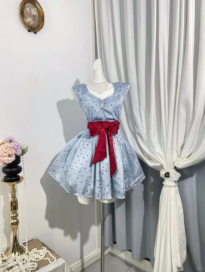 Pretty Homecoming Dress Jewel Pleated Bowknot Back to School Outfits Party Dress D6970