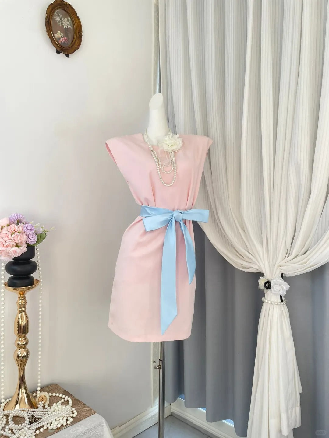 Pretty Homecoming Dress Jewel Pleated Bowknot Back to School Outfits Party Dress D6973