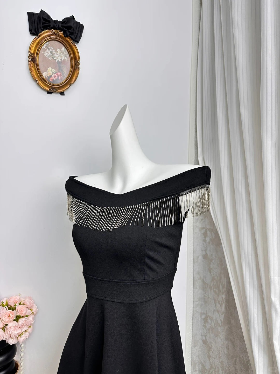 New Homecoming Dress Strapless Pleated Tassel Back to School Outfits Party Dress D6933