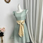 New Homecoming Dress Jewel Pleated Pearl Bowknot Back to School Outfits Party Dress D6934
