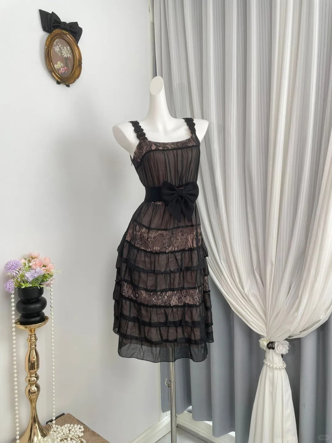 New Homecoming Dress Sheer Sharp Tulle Bowknot Sequins Back to School Outfits Party Dress D6954