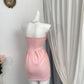 New Homecoming Dress Strapless Pleated Back to School Outfits Party Dress D6955