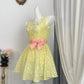 New Homecoming Dress Jewel Bowknot Pleated Back to School Outfits Party Dress D6956