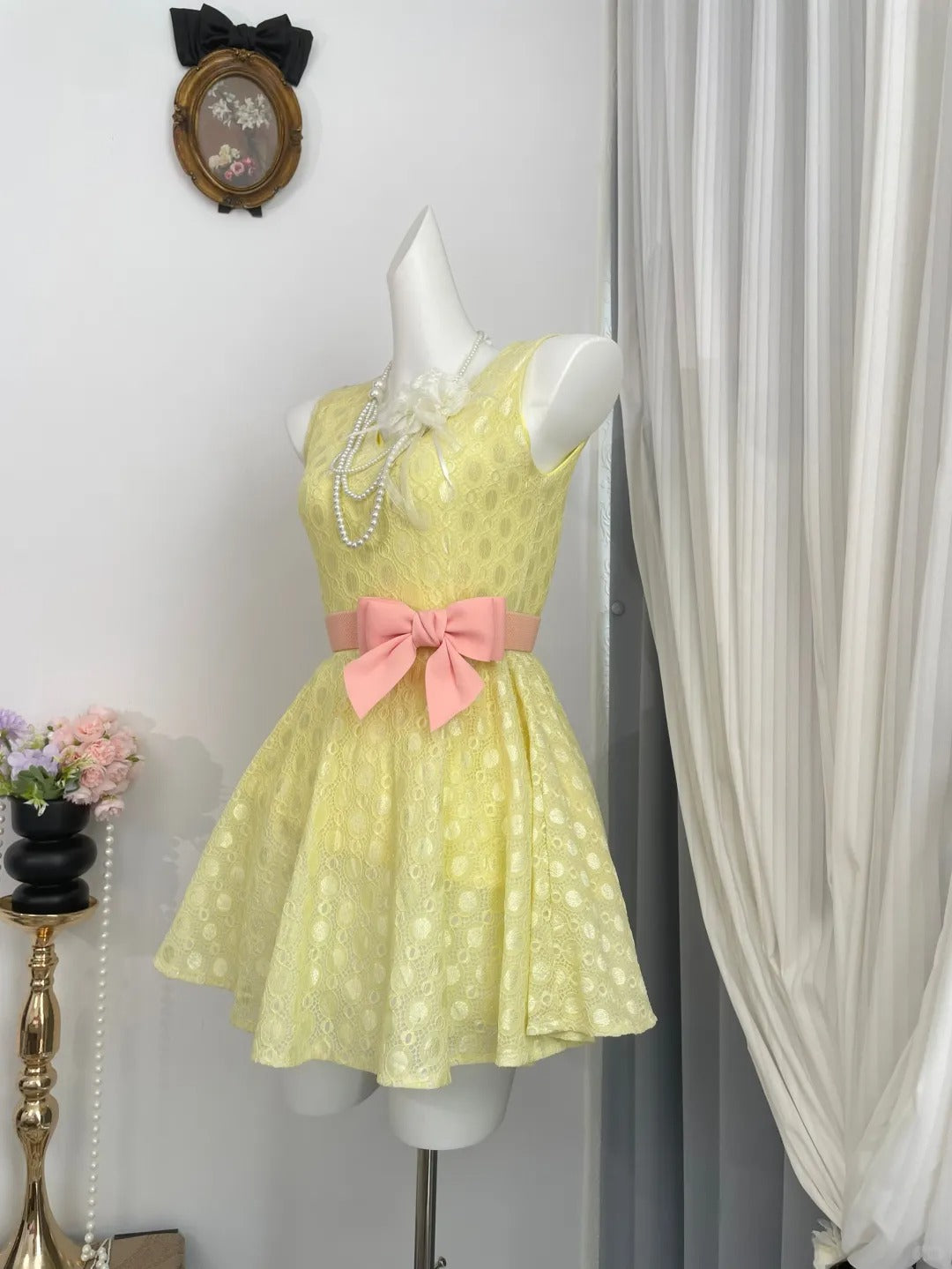 New Homecoming Dress Jewel Bowknot Pleated Back to School Outfits Party Dress D6956