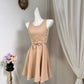 New Homecoming Dress Jewel Pleated Bowknot Back to School Outfits Party Dress D6919