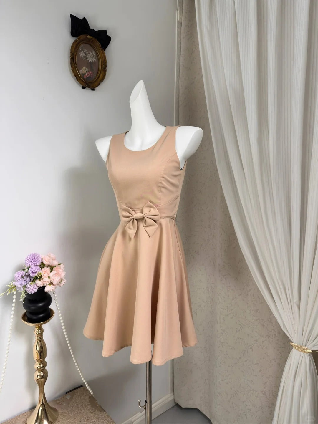 New Homecoming Dress Jewel Pleated Bowknot Back to School Outfits Party Dress D6919