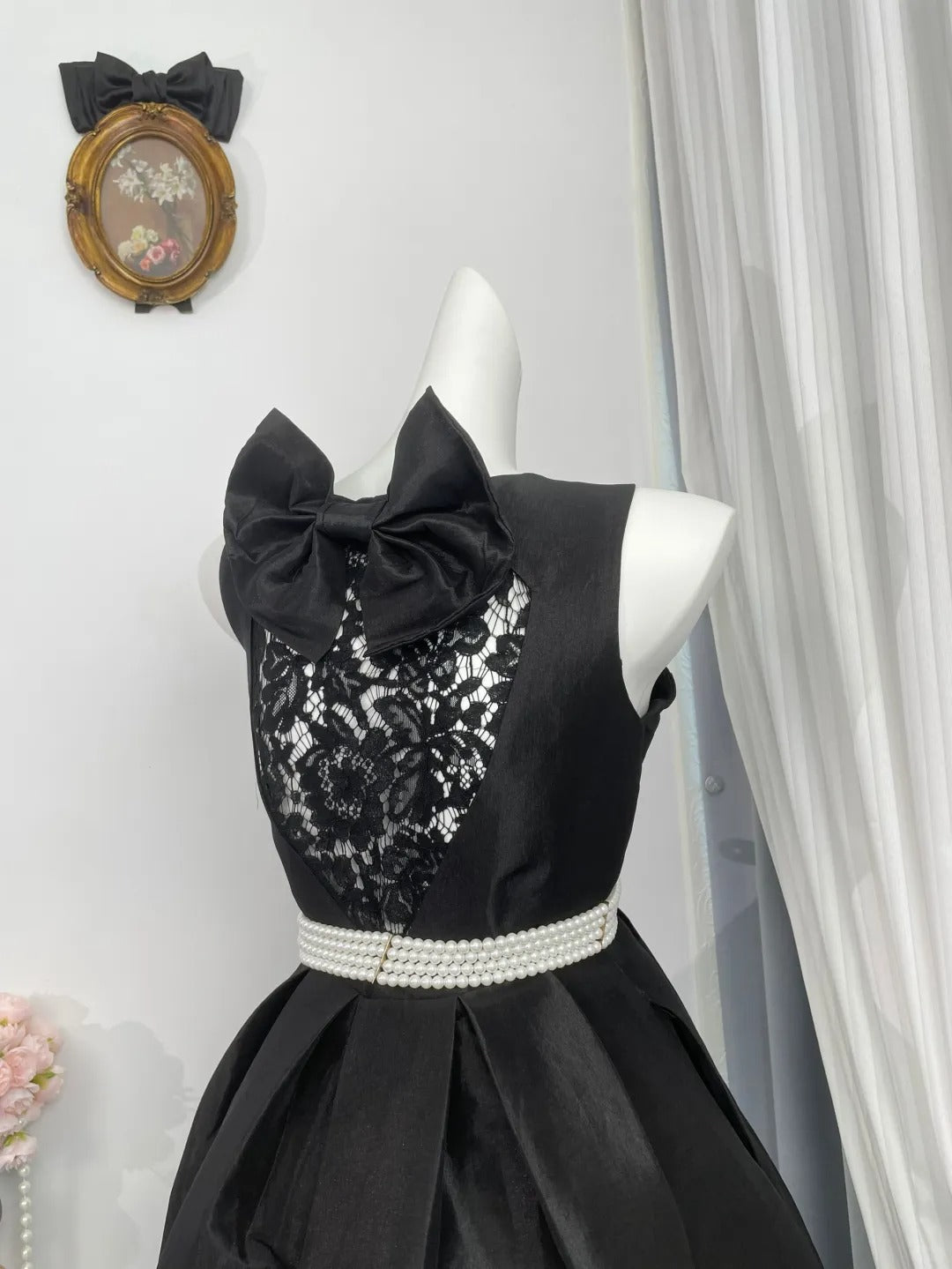 New Homecoming Dress Jewel Bowknot Pleated Pearl Back to School Outfits Party Dress D6957