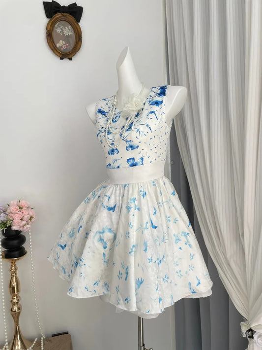 New Homecoming Dress Jewel Pleated Back to School Outfits Party Dress D6958
