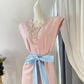 Pretty Homecoming Dress Jewel Pleated Bowknot Back to School Outfits Party Dress D6973