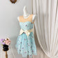 New Homecoming Dress Jewel Pleated Bowknot Back to School Outfits Party Dress D6917