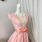 New Homecoming Dress Jewel Bowknot Pleated Tulle Back to School Outfits Party Dress D6907