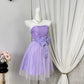 New Homecoming Dress Strapless Bowknot Tulle Back to School Outfits Party Dress D6909