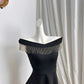 New Homecoming Dress Strapless Pleated Tassel Back to School Outfits Party Dress D6933