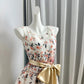 New Homecoming Dress Jewel Pleated Bowknot Back to School Outfits Party Dress D6935