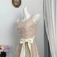 New Homecoming Dress Jewel Flower Bowknot Back to School Outfits Party Dress D6953