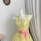 New Homecoming Dress Jewel Bowknot Pleated Back to School Outfits Party Dress D6956