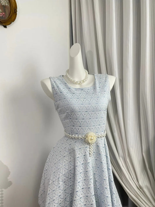 New Homecoming Dress Jewel Pleated Pearl Flower Back to School Outfits Party Dress D6959
