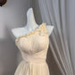 New Homecoming Dress One Shoulder Pleated Tulle Back to School Outfits Party Dress D6918