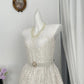 New Homecoming Dress Jewel Pearl Lace Back to School Outfits Party Dress D6952
