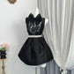 New Homecoming Dress Jewel Bowknot Pleated Pearl Back to School Outfits Party Dress D6957