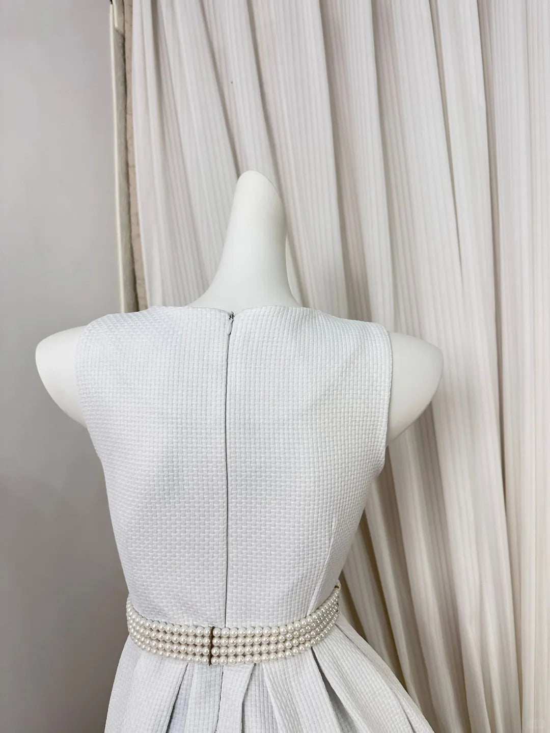 New Homecoming Dress V Neck Pleated Pearl Back to School Outfits Party Dress D6910