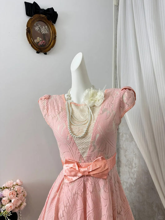 New Homecoming Dress Jewel Bowknot Pleated Tulle Back to School Outfits Party Dress D6907