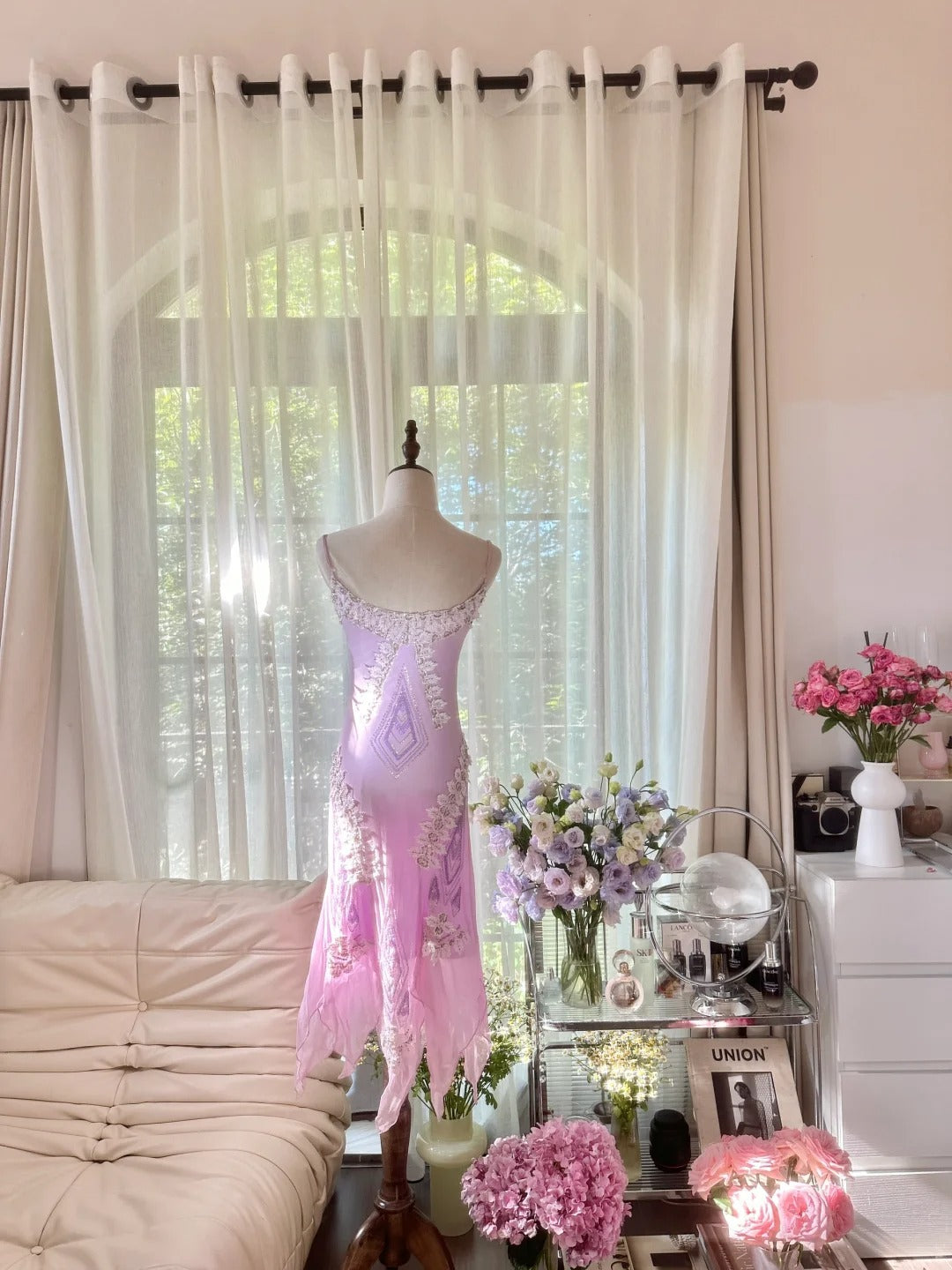Elegant Homecoming Dress Spaghetti Strap Beading Applique Dress Back to School Outfits Party Dress  D6437
