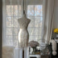 Shiny Homecoming Dress V Neck Sequins Dress Back to School Outfits Party Dress  D6430