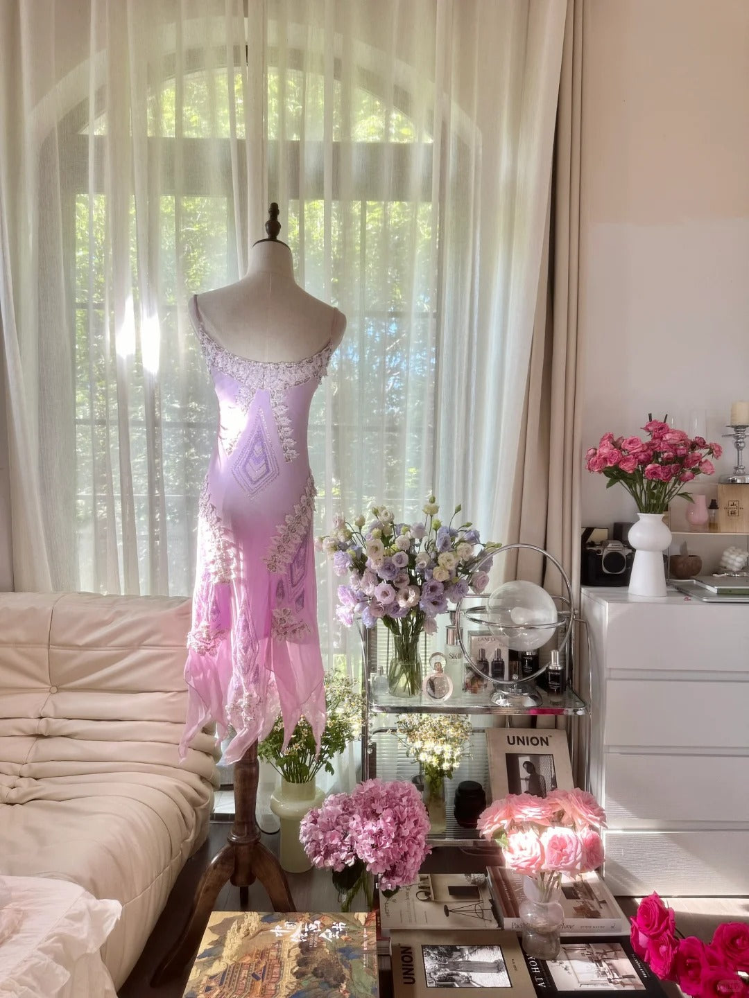 Elegant Homecoming Dress Spaghetti Strap Beading Applique Dress Back to School Outfits Party Dress  D6437
