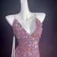 New Homecoming Dress V Neck Sequins Pearl Back to School Outfits Party Dress D6895