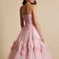 vintage pink tulle 50's prom dress Evening Dress Birthday Party Dress M6032