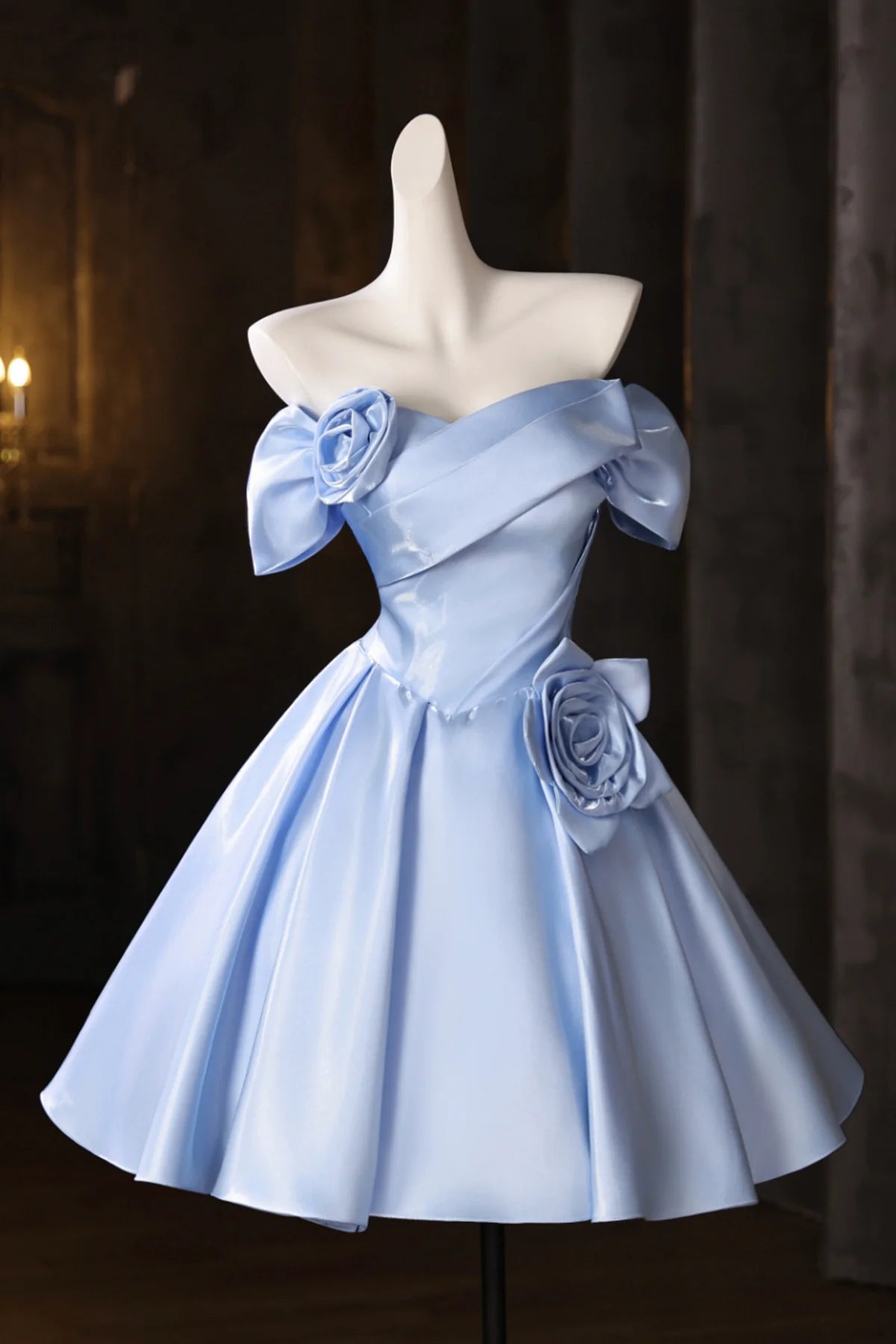 New Arrival Homecoming Dress Strapless Flower Pleated Short Prom Dress Back to School Outfits Party Dress  D6019