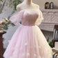 Beauty Homecoming Dress Off Shoulder Tulle  Short Prom Dress Birthday Party Outfits Cocktail Dress  D6028