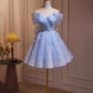 Beauty Homecoming Dress Off Shoulder Tulle Tassel Short Prom Dress Birthday Party Outfits Cocktail Dress  D6029
