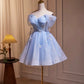 Beauty Homecoming Dress Off Shoulder Tulle Tassel Short Prom Dress Birthday Party Outfits Cocktail Dress  D6029